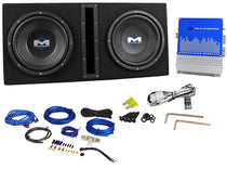 MTX Magnum MB210SP 800w Dual 10” Subwoofers+Vented Sub Box/Amp Package+Amp Kit