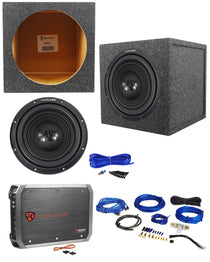 Alpine W12S4 12" 750w Car Subwoofer+Sealed Sub Box Enclosure+Amplifier+Amp Kit