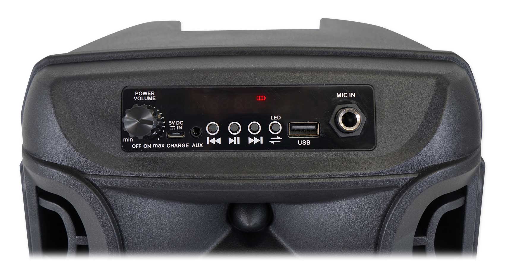 Technical Pro BOOM8 Rechargeable 8" LED Party Speaker w/Bluetooth/USB+Microphone