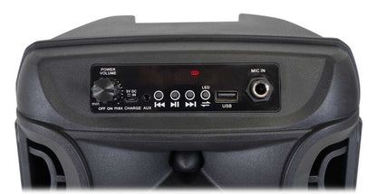 Technical Pro BOOM8 Rechargeable 8" LED Party Speaker w/Bluetooth/USB+Microphone