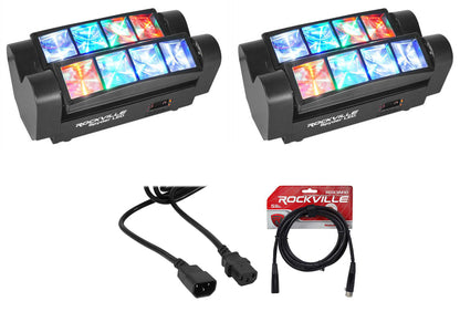 Spyder LED 2-Pack + DMX Cable + Power Link Cable Bundle