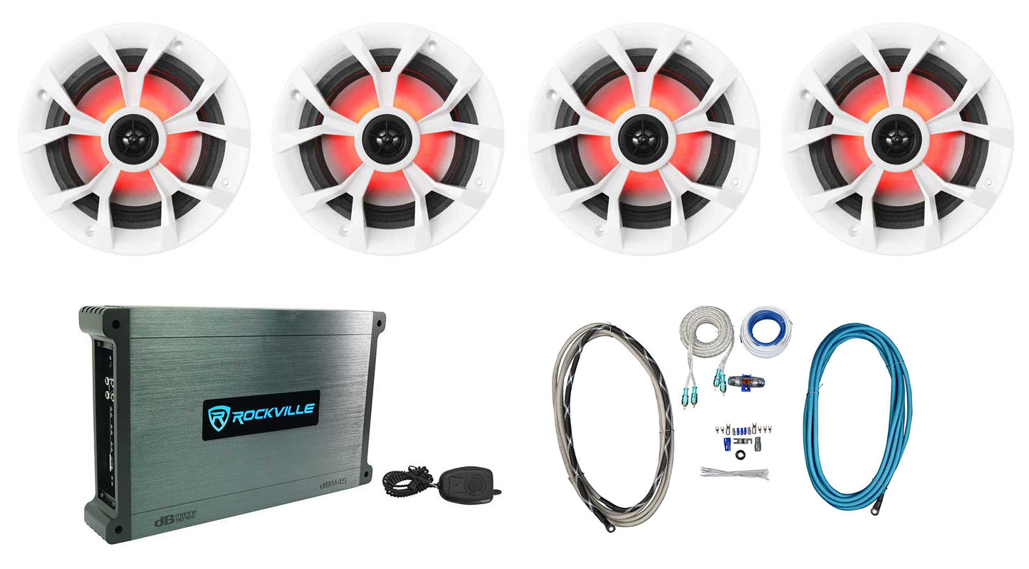RKL65MBW 4-Pack + DBM45 Marine Amplifier Bundle