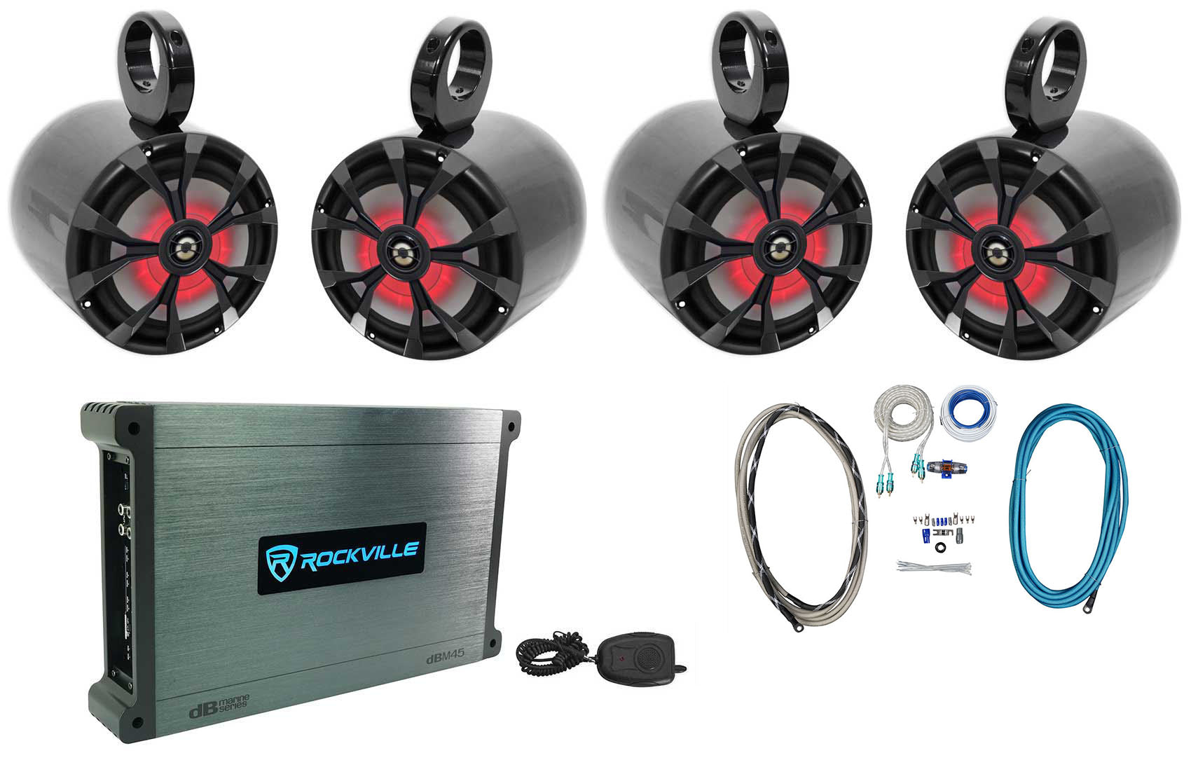 RKL80MB Black 2-Pack + DBM45 Marine Amplifier Bundle