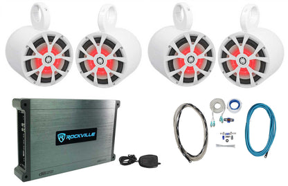 RKL80MW White 2-Pack + DBM45 Marine Amplifier Bundle