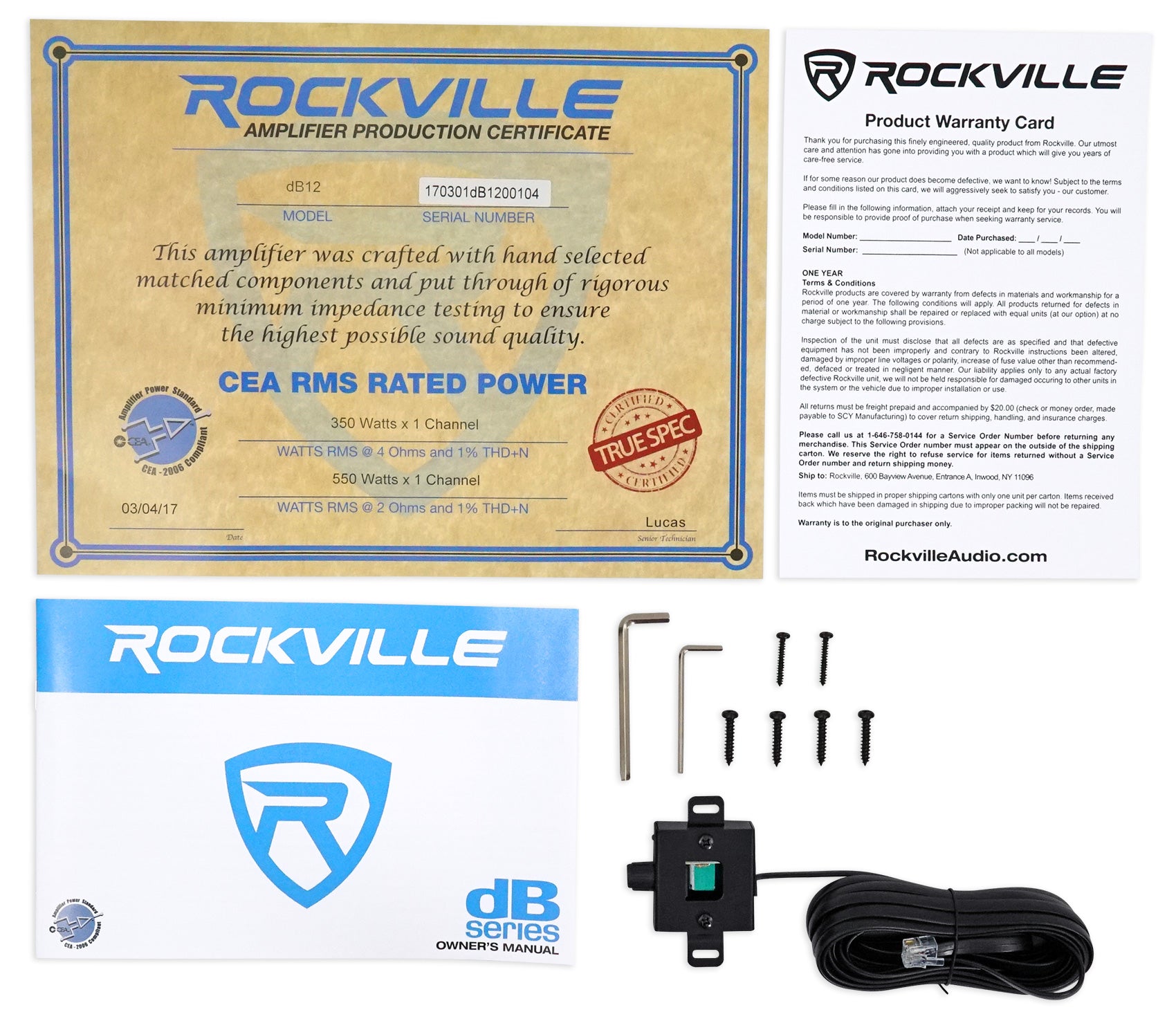 Rockville W15K5S2 + dB12 Mono Amplifier Bundle