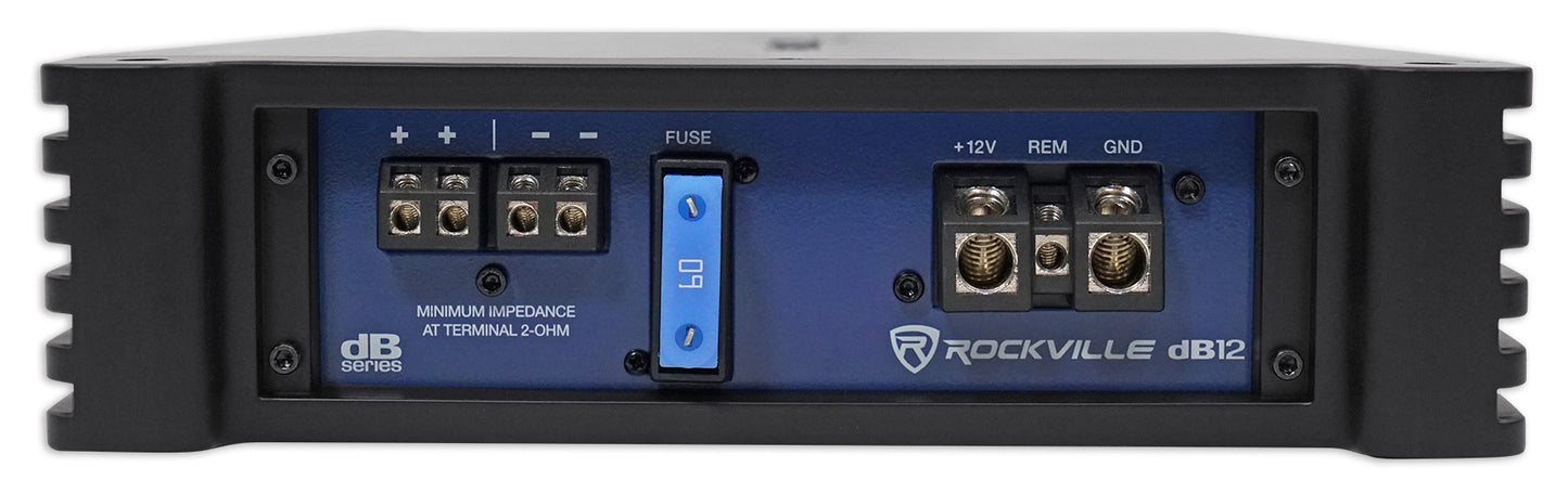 Rockville W15K5S2 + dB12 Mono Amplifier Bundle