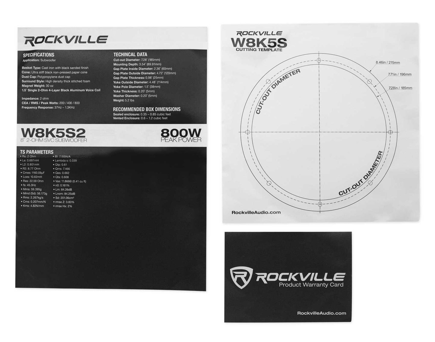 Rockville W8K5S2 2-Pack + KRYPTON-M0 Amplifier Bundle