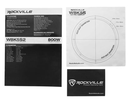 Rockville W8K5S2 2-Pack + KRYPTON-M0 Amplifier Bundle