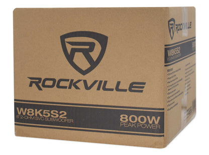 Rockville W8K5S2 2-Pack + KRYPTON-M0 Amplifier Bundle