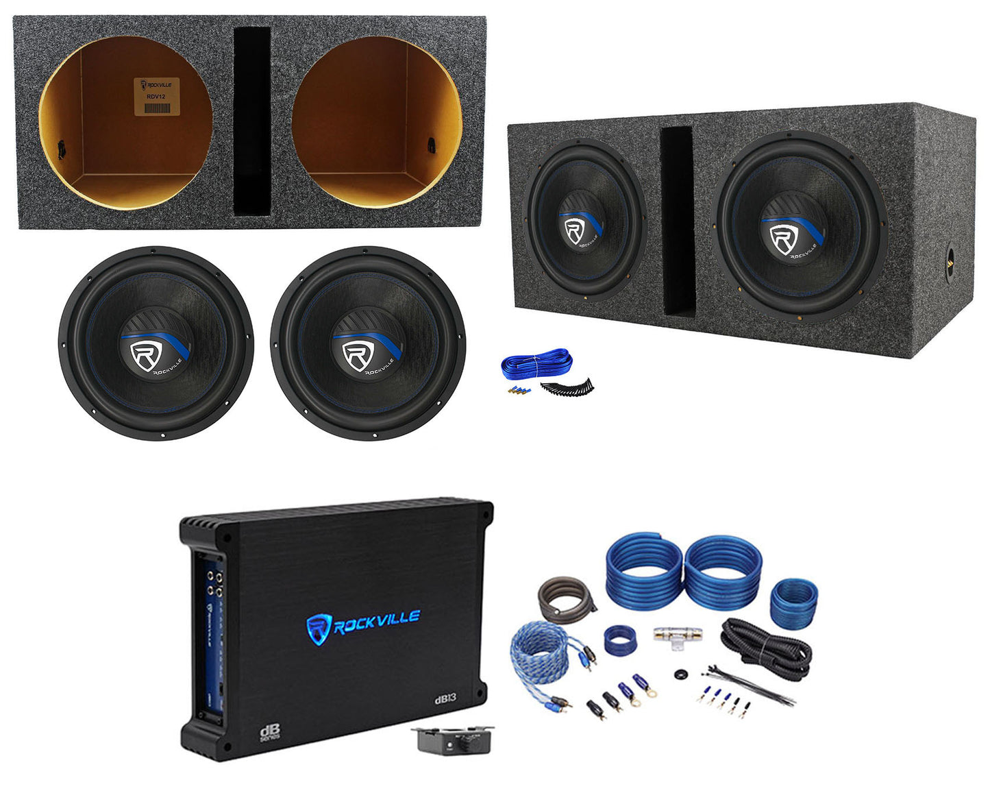 K5 W12K5S4 12" Subwoofer 2-Pack + dB13 Amplifier Bundle