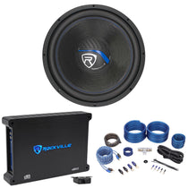 Rockville W15K5S2 + dB12 Mono Amplifier Bundle