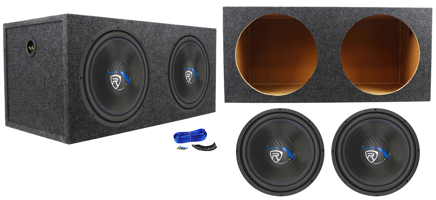 Rockville W15K5S2 2-Pack + RD15 Dual 15" Sealed Enclosure Bundle