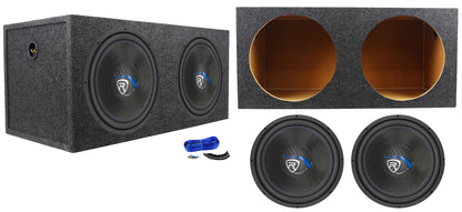 Rockville W15K5S2 2-Pack + RD15 Dual 15" Sealed Enclosure Bundle