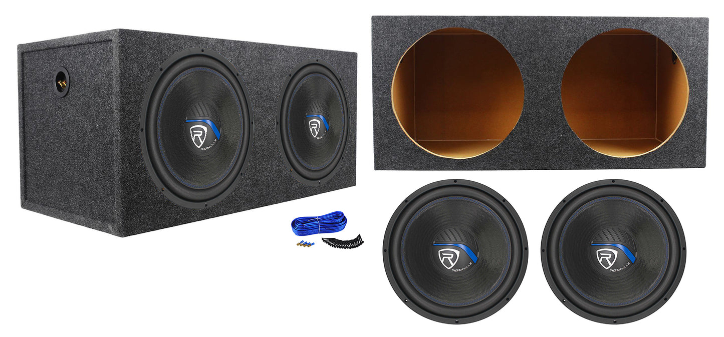 Rockville W15K5S4 2-Pack + RD15 Dual 15" Sealed Enclosure Bundle