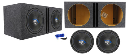 Rockville W15K5S4 2-Pack + RDVB15 Dual 15" Ported Enclosure Bundle