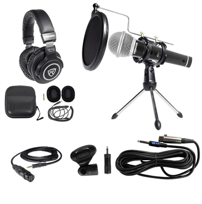 Samson PC Podcasting Podcast Streaming Bundle w/ Microphone+Stand+Headphones