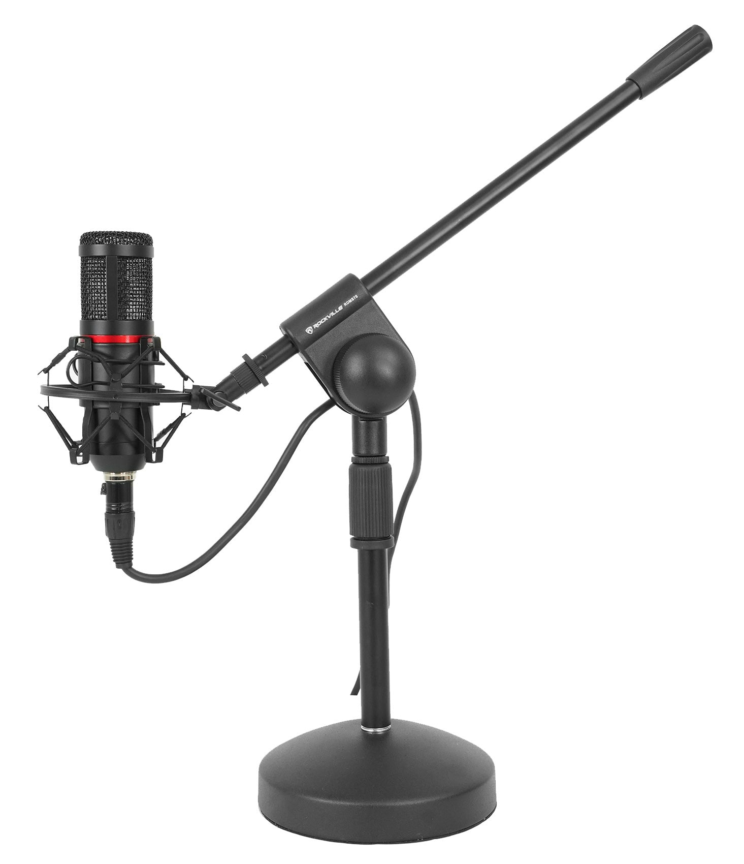 Desktop Boom Mic Stand + Silver Shock Mount Bundle