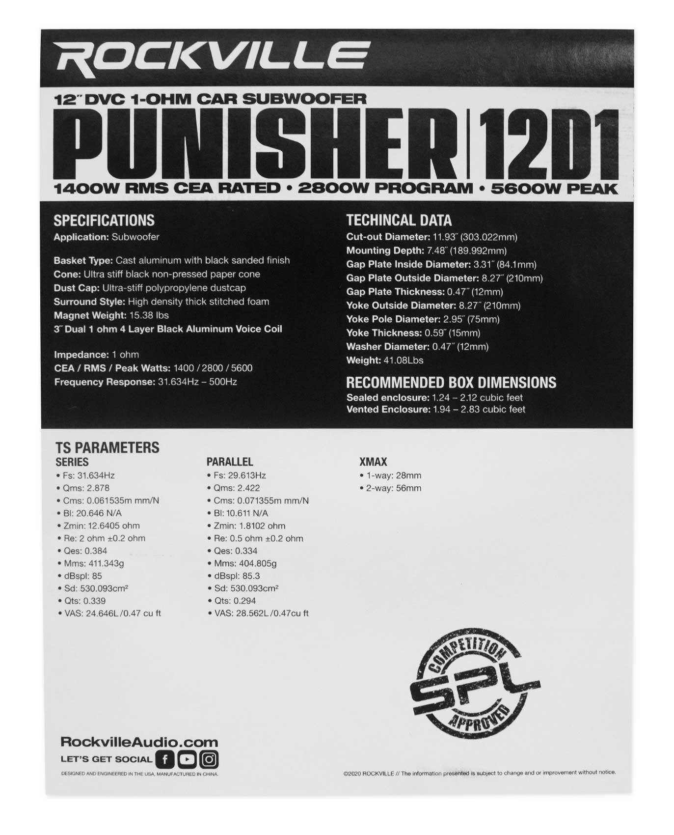Punisher 12D1 2-Pack + dBcomp4 Mono Amplifier Bundle