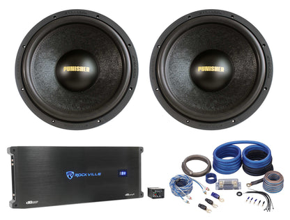 Punisher 15D1 2-Pack + dBcomp4 Mono Amplifier Bundle