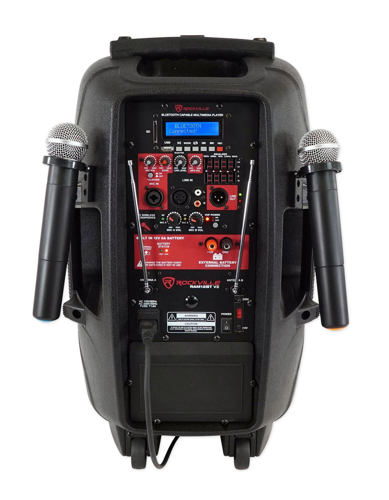 RAM12BT Rechargeable PA Speaker + RWM1202VH Wireless Mic System Bundle