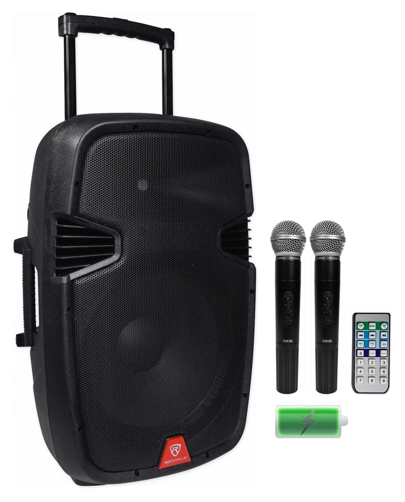 RAM15BT Rechargeable PA Speaker + RVES05 Stand + RWM61U Headset Mic Bundle