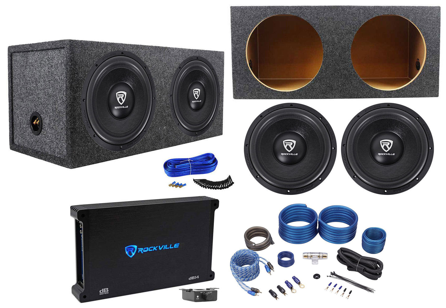 W12 K6 Series 12" Subwoofer 2-Pack + dB14 Amplifier Bundle