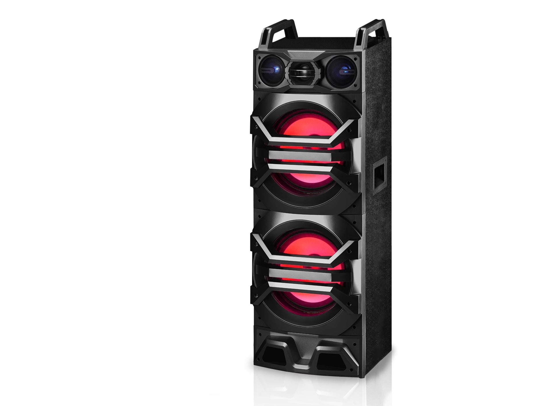 (2) Technical Pro Dual 10" 3000w Speakers w/LED's+Rockville Receiver Amplifier