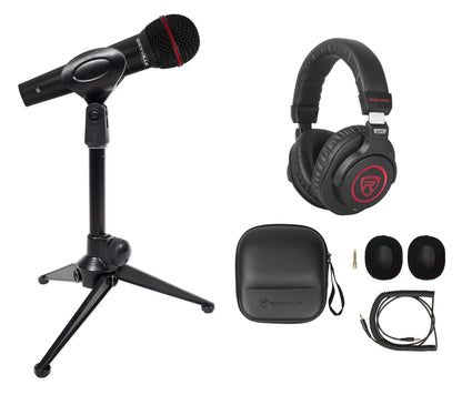 PRO‑M50 SR Headphones + RMIC‑SR Microphone + Desktop Stand Bundle
