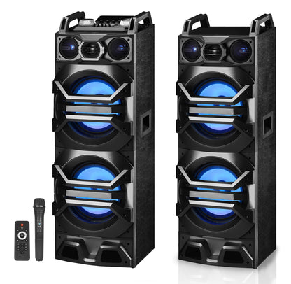 Technical Pro Dual 10" 3000w Home Theater Bluetooth Speakers w/USB/SD/LED+Mic