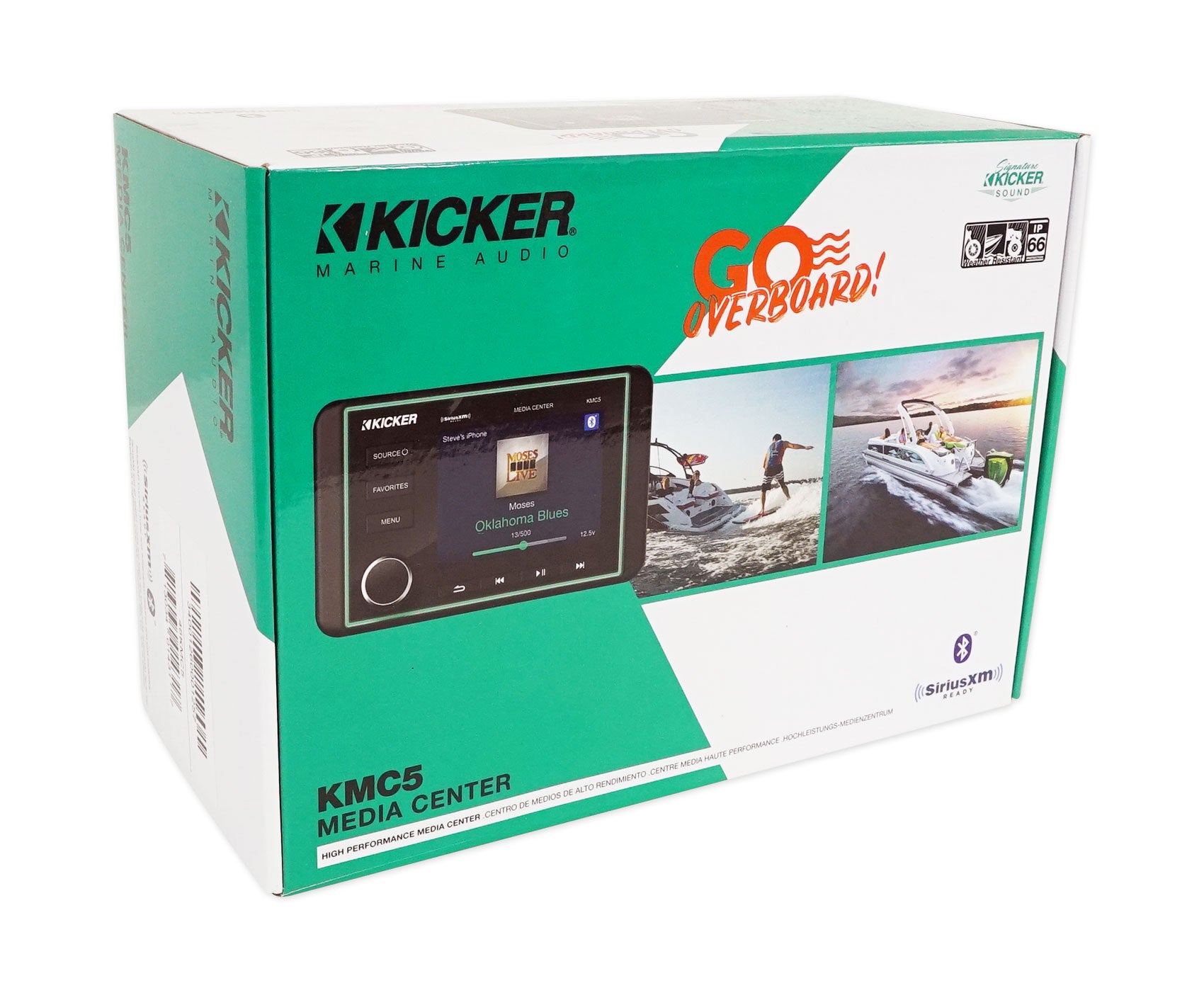 KICKER KMC5 Marine Digital Media Receiver w/Bluetooth+8" Black Tower Speakers