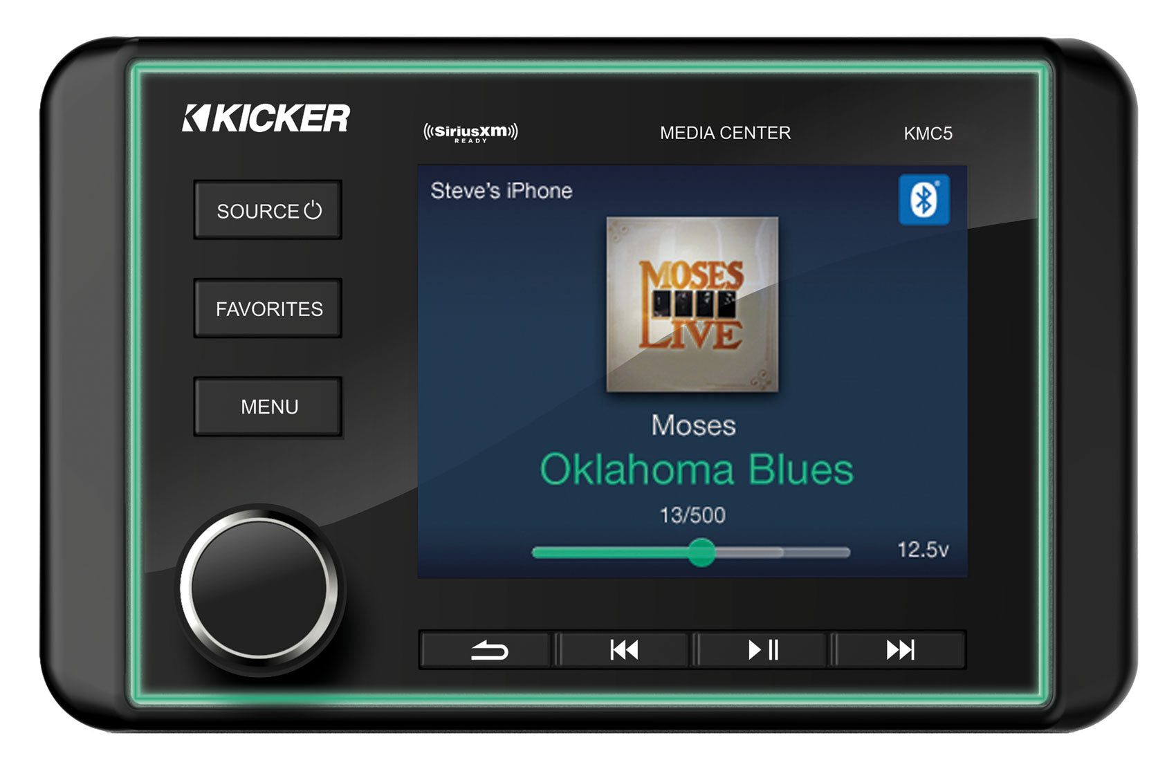 KICKER KMC5 Marine Digital Media Bluetooth Receiver+Remote+(4) 6.5" LED Speakers