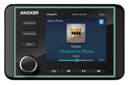 KICKER KMC5 Marine Digital Media Bluetooth Receiver+Remote+(4) 6.5" LED Speakers