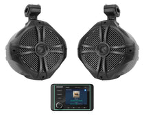 KICKER KMC5 Marine Digital Media Receiver w/Bluetooth+8" Black Tower Speakers
