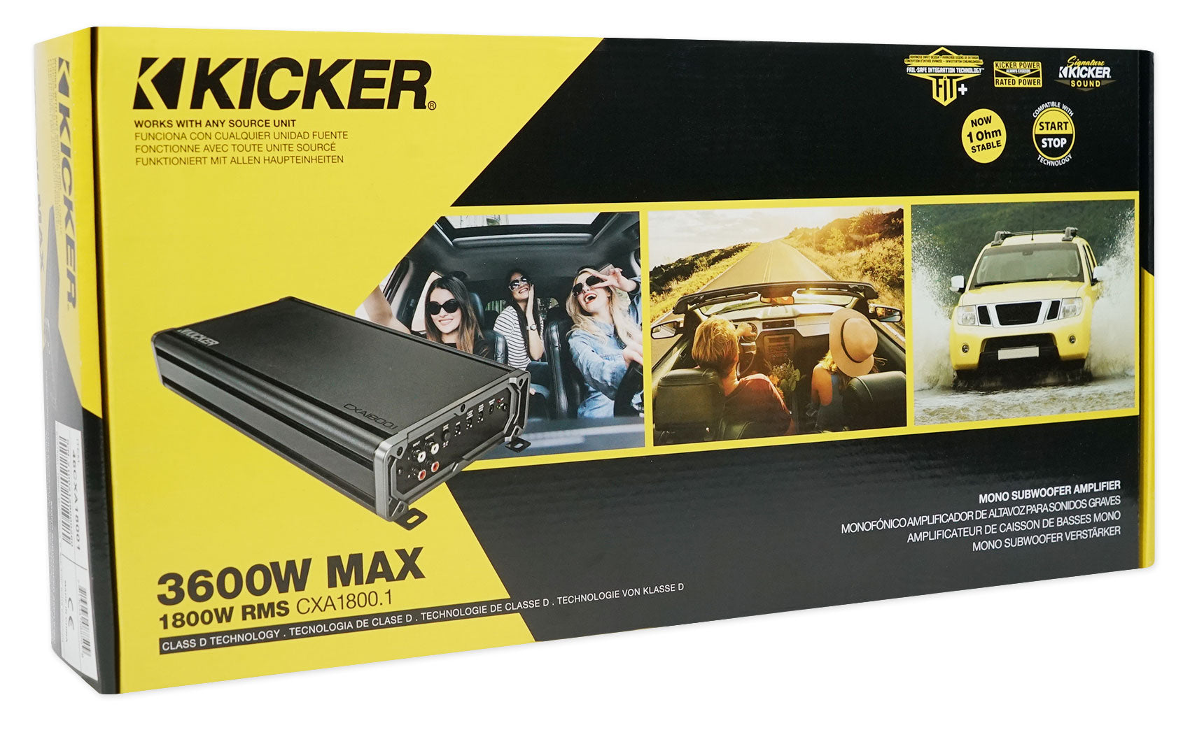 KICKER 46CXA18001T CXA1800.1 1800 Watt RMS Mono Car Audio Amplifier+Amp Kit