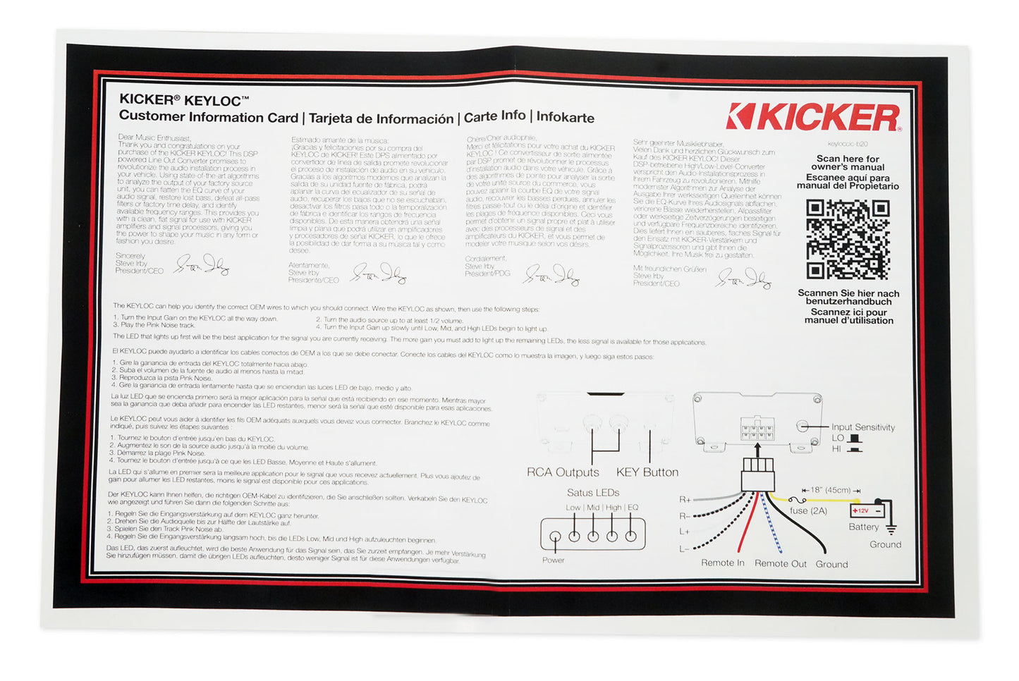KICKER KEYLOC DSP Smart Powered Line-Out Converter 47KEYLOC+Bluetooth Speaker