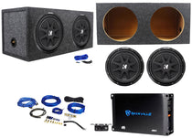 2) Kicker 43C124 12" Subwoofers+Sealed Sub Box Enclosure+Mono Amplifier+Amp Kit
