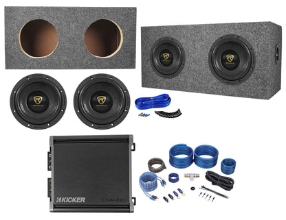 Rockville W65K9D4 2-Pack + CXA400.1 Amplifier Bundle