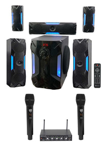 RKI60 Dual UHF Mics + HTS56 5.1 Home Theater Bundle