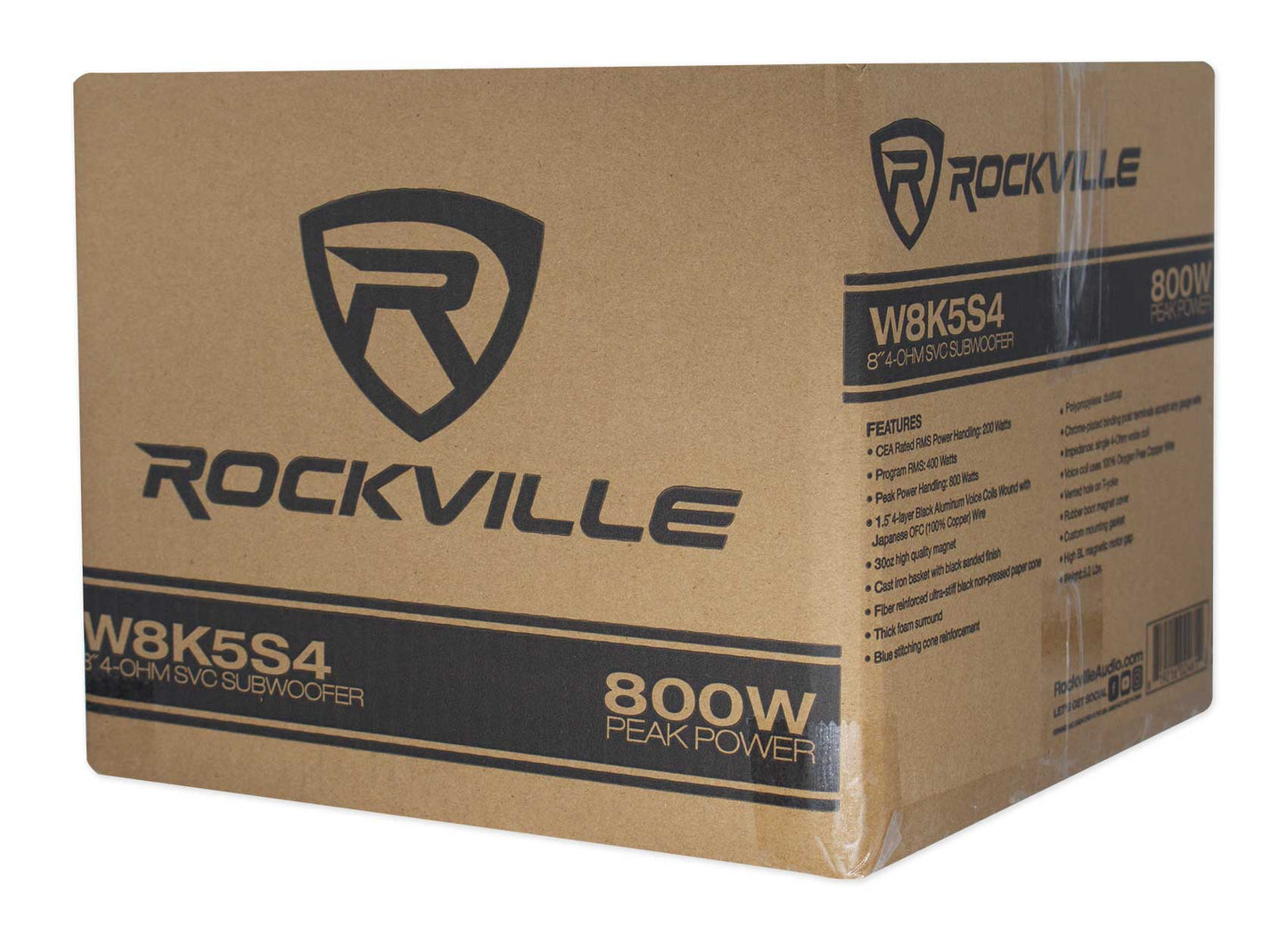 Rockville W8K5S4 + dB10 Mono Amplifier Bundle