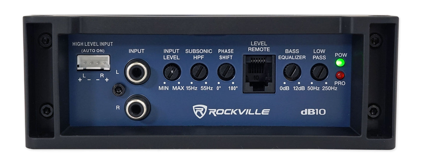 Rockville W8K5S4 + dB10 Mono Amplifier Bundle