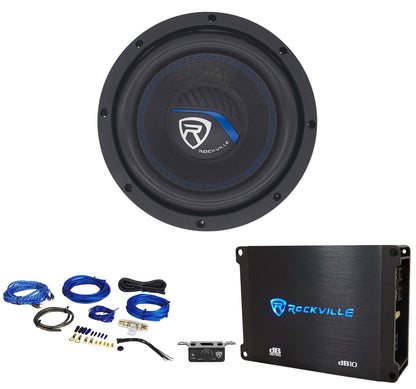 Rockville W8K5S4 + dB10 Mono Amplifier Bundle
