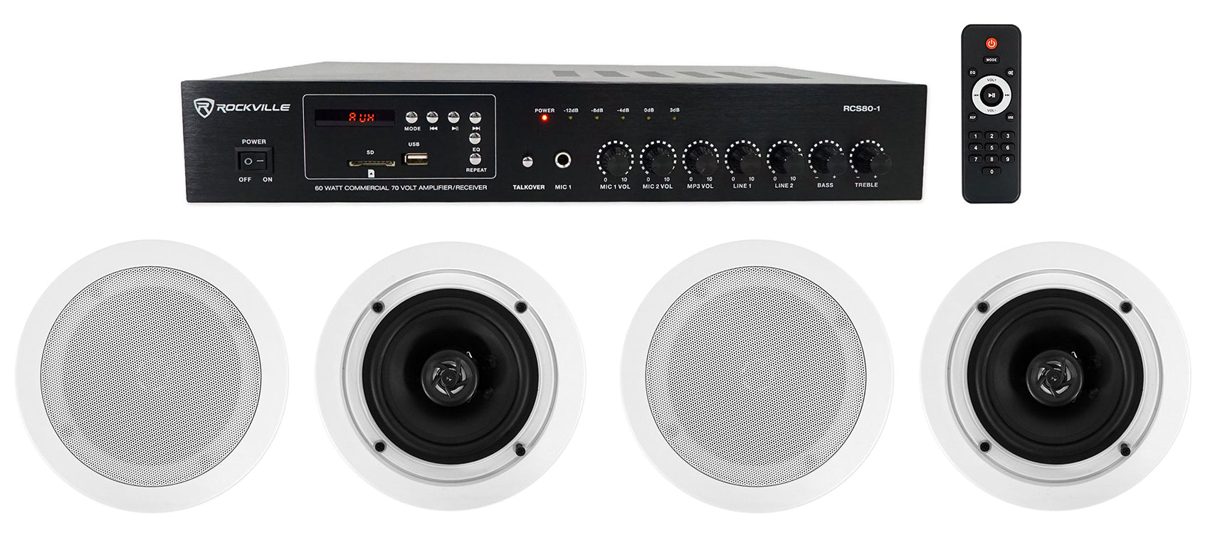 CC525T White 4-Pack + RCS80-1 Bundle