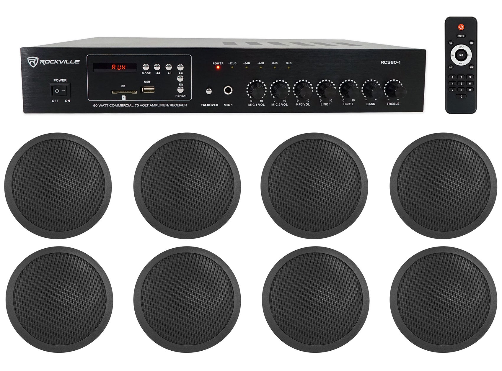 CCL5T Black 4-Pack + RCS80-1 Bundle