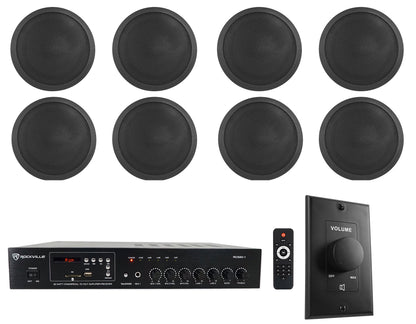 CCL5T Black 8-Pack + RCS80-1 Amplifier Bundle