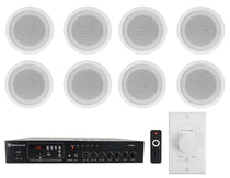 CCL5T White 8-Pack + RCS80-1 Amplifier Bundle