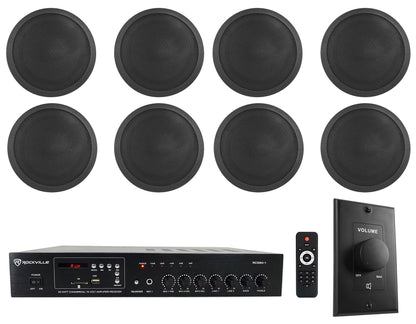 CCL6T Black 8-Pack + RCS80-1 Amplifier Bundle