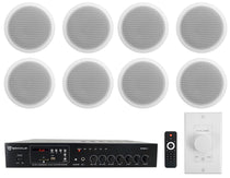 RCS80-1 Amplifier + CCL6T White 8-Pack + Wall Volume Control Bundle