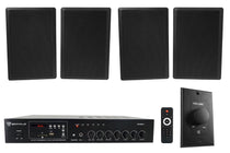 RCS80-1 60W Amplifier + RockSlim 70B Black Speakers 4-Pack + VOL70100 Black Bundle