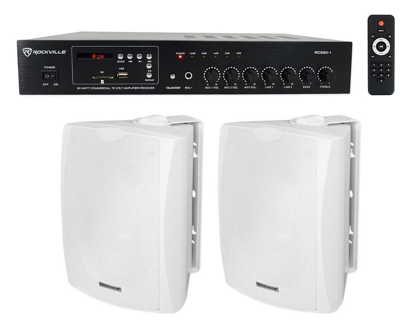 RCS80-1 + WET-5W White Speakers Bundle