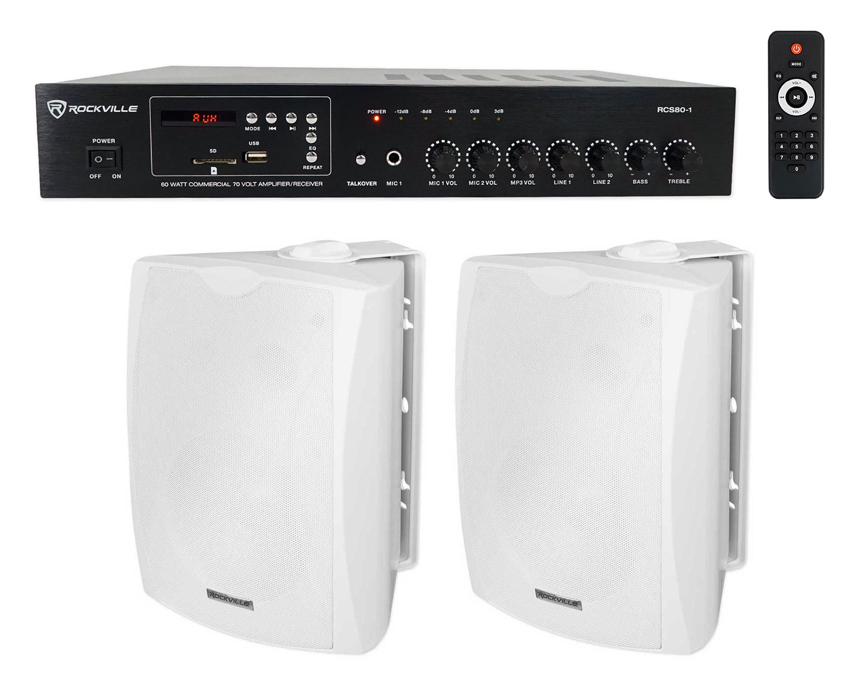 RCS80-1 + WET-5W White Speakers Bundle